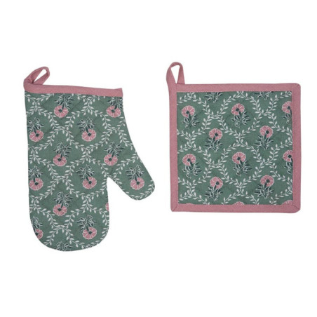Set de 2 maniques rayes floral