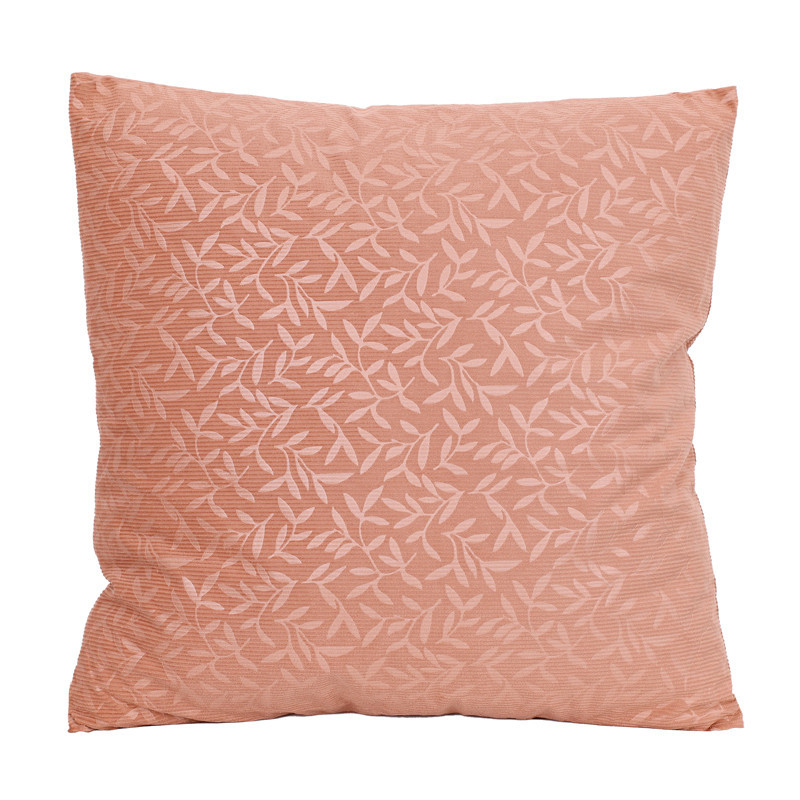 Coussin velours cotele feuilles