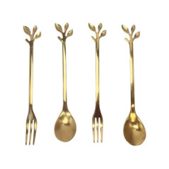 Fourchette a dessert doree x4