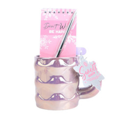 Set mug embosse carnet et stylo