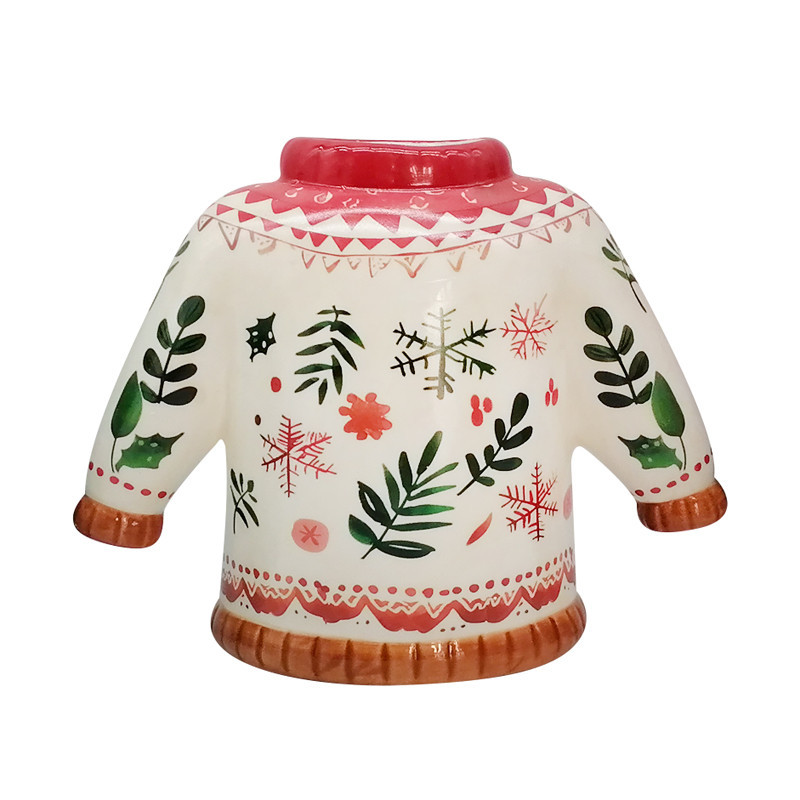 Vase en pull de noel