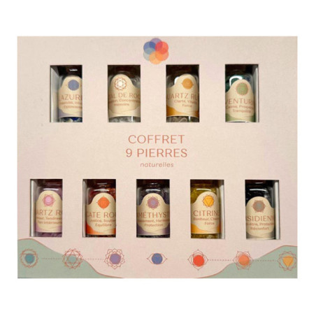 Coffret 9 bouteilles en pierres