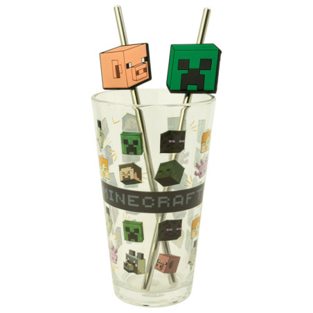 Set verre + 2 pailles minecraft