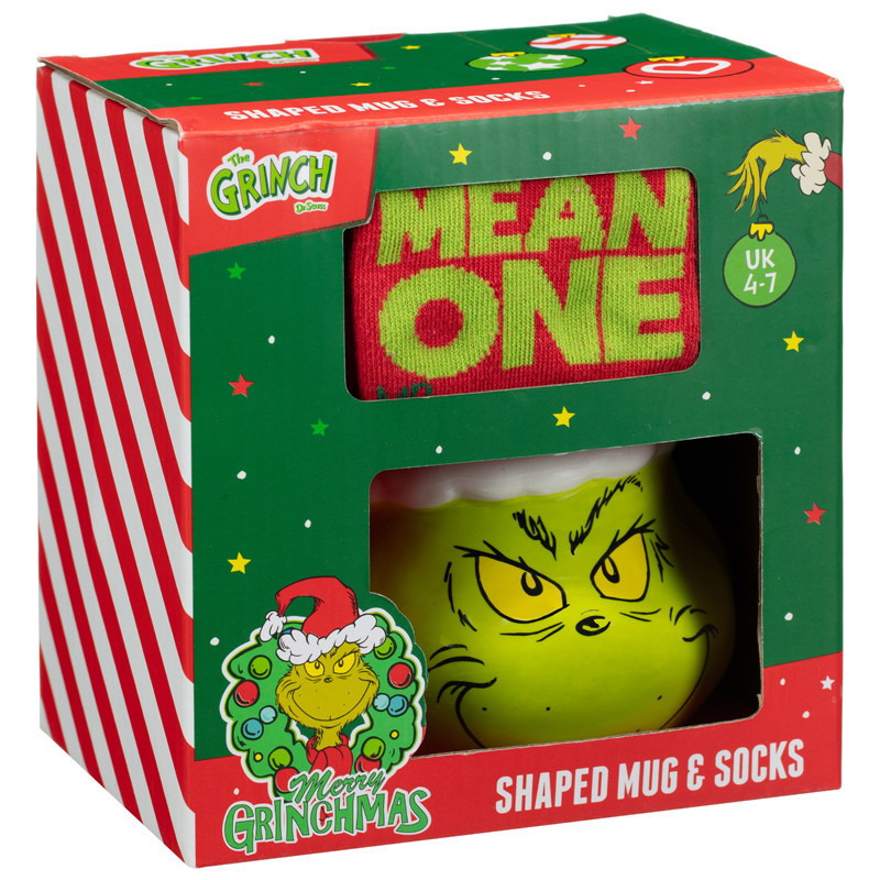 Set mug 3d et chaussettes grinch