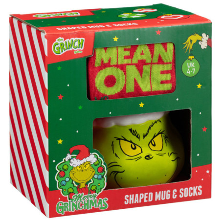 Set mug 3d et chaussettes grinch