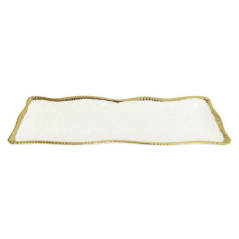 Plat de presentation blanc/dore