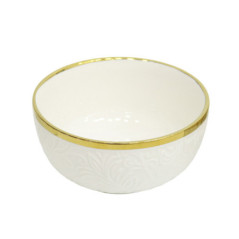 Bol blanc et lisere dore d12.4cm