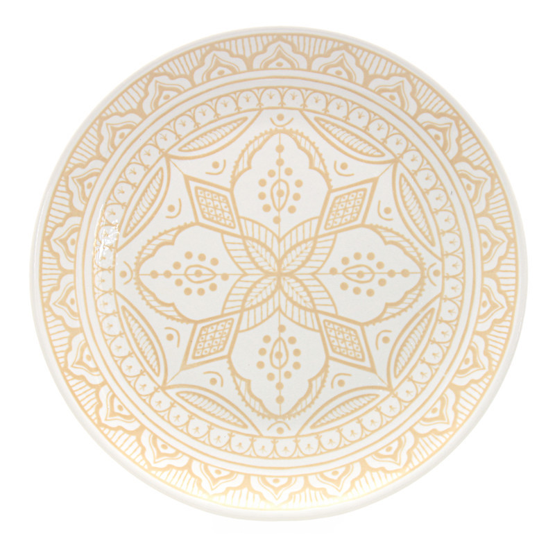 Assiette plate ankara beige