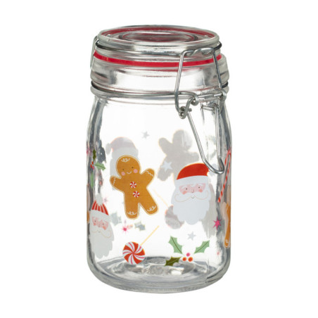 Pot en verre motifs noel