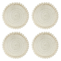 Dessous de verre rond naturel x4