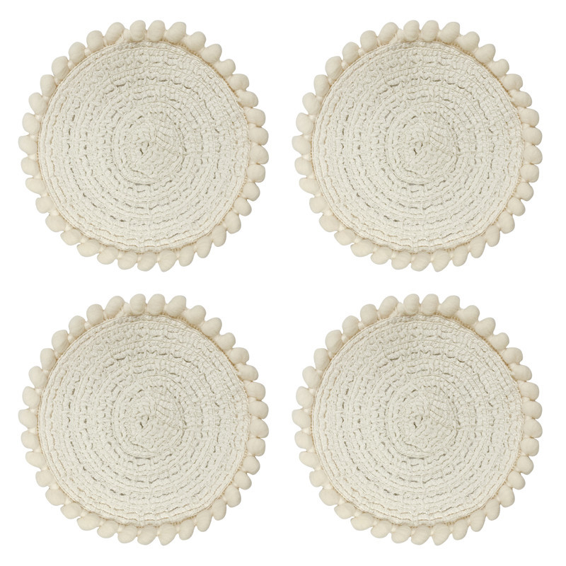 Dessous de verre rond naturel x4