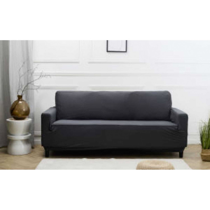 Housse de canape uni 3p taupe