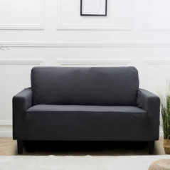 Housse de canape uni 2p gris ant