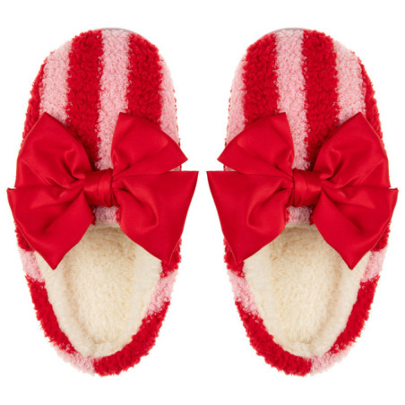 Pantouffle bouclette avec rayure