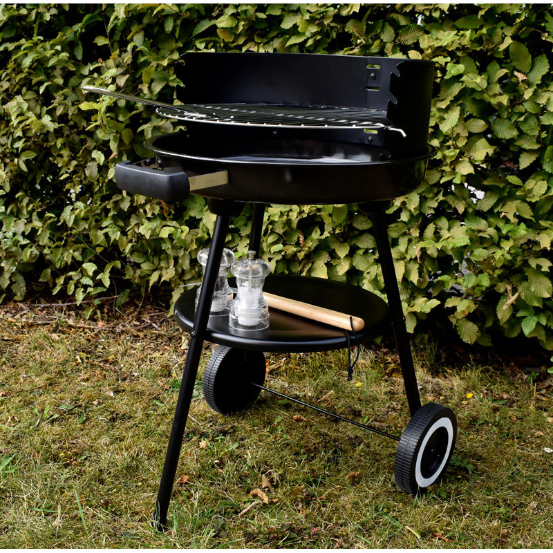 Barbecue a charbon rond a roulet