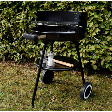 Barbecue a charbon rond a roulet