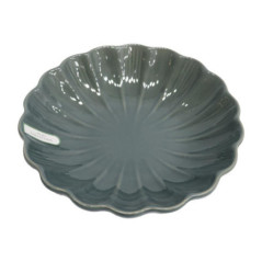 Assiette creuse verte fleur