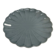 Assiette plate verte forme fleur