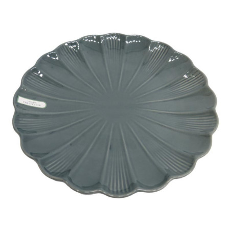 Assiette plate verte forme fleur