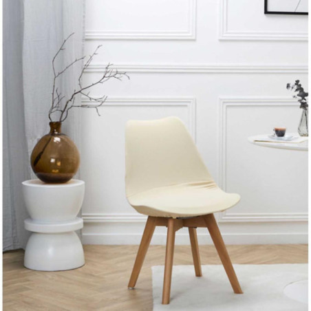 Housse de chaise s uni creme