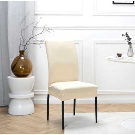 Housse de chaise uni creme