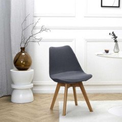 Housse de chaise s uni gris anth