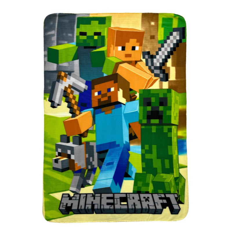 Plaid polaire 140x100cm minecraf