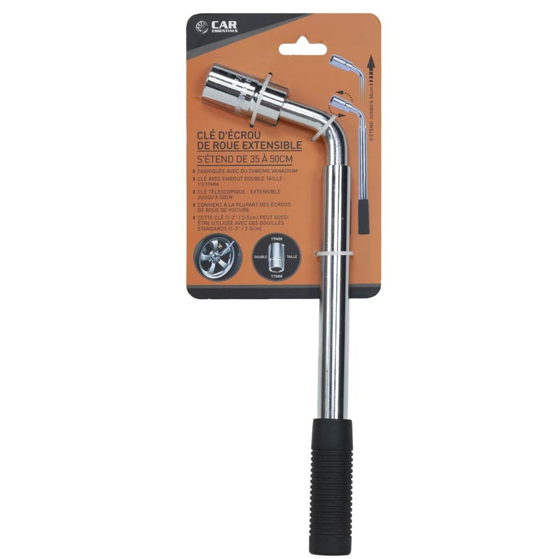 Clef ecrou de roue extensible