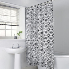 Rideau de douche geometrique