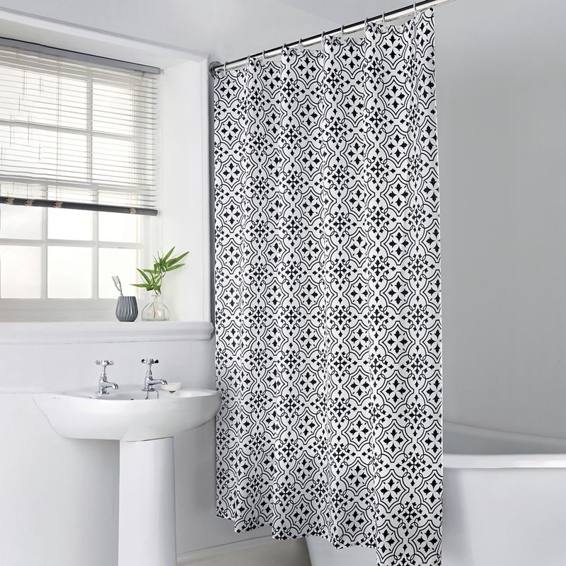 Rideau de douche geometrique