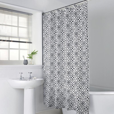 Rideau de douche geometrique