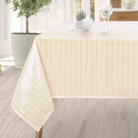 Nappe shiny raye dore 140x300cm