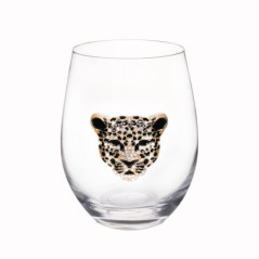 Verre bas tete de panthere