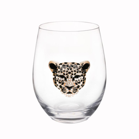 Verre bas tete de panthere