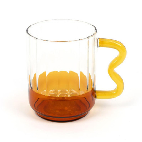 Mug strie anse orange
