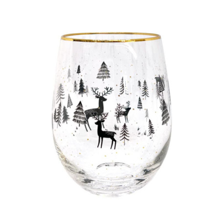 Verre cerf nordic noel
