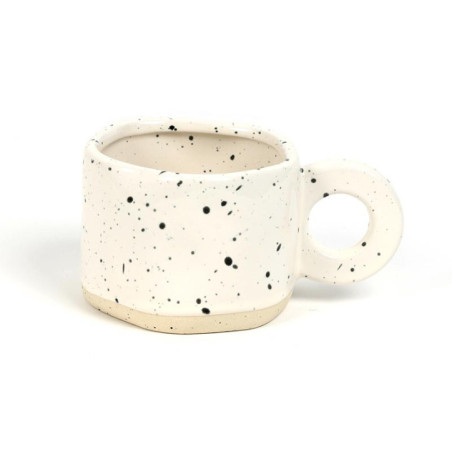 Mug irregulier blanc/gris mouche