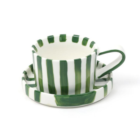 Set mug et dessous de mug rayure