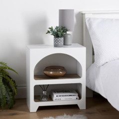 Chevet voute blanc / effet bois