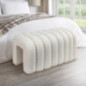 Pouf long blanc casse