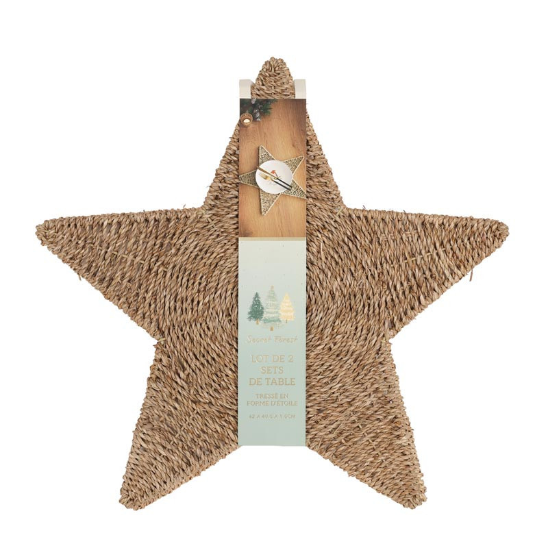 Set de table tresse etoile x2
