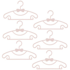 6 cintres plastique noeud rose