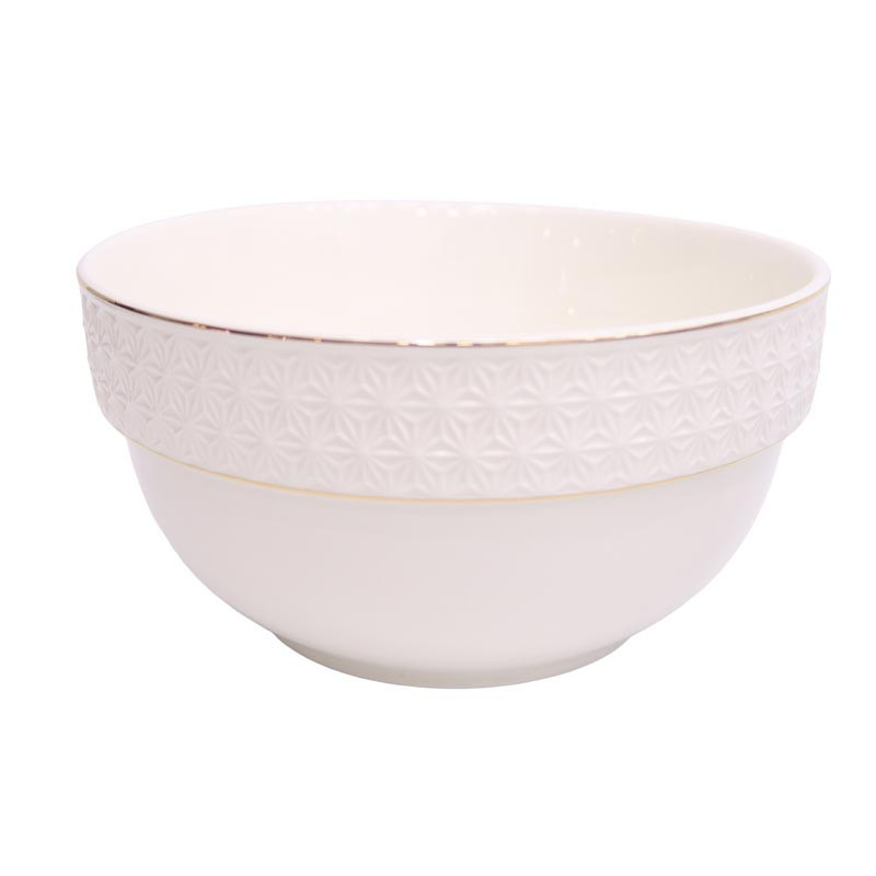 Saladier blanc et lisere dore