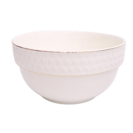 Saladier blanc et lisere dore