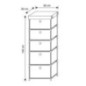 Rangement large 5 tiroirs tissu