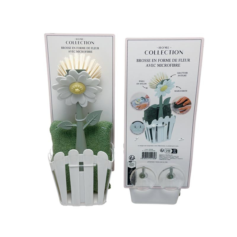 Brosse fleur avec microfibre