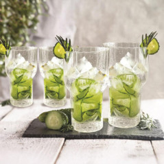 Lot de 4 verres haut cotele