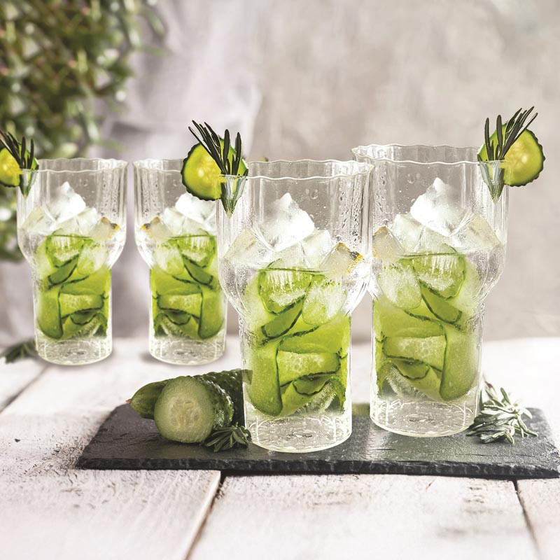 Lot de 4 verres haut cotele