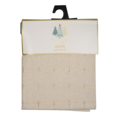 Nappe a carreaux beige/ broderie