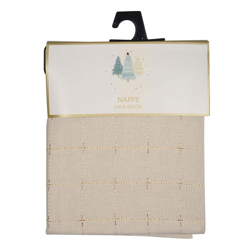 Nappe a carreaux beige/ broderie